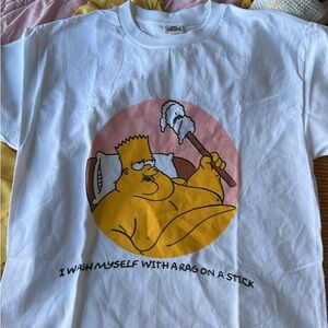 White Graphic T-Shirt with Cartoon Print